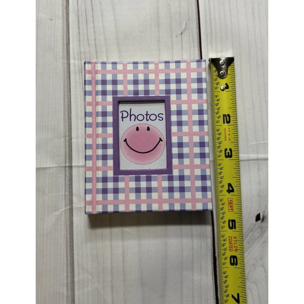 Vintage New Seasons Purple Pink Checkered Photo Book Mini 1999